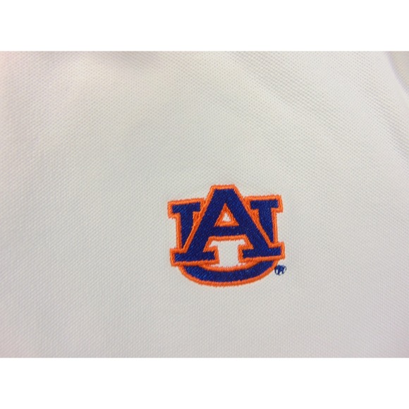Auburn Tigers Polo Mens XL White Solid Vineyard Vines SEC Gameday Golf Shirt - Picture 8 of 9